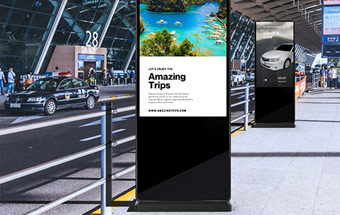 Sinalização digital portátil para exterior