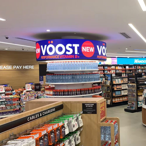 Exhibición de vitrinas de supermercado con pantalla LED para venta minorista