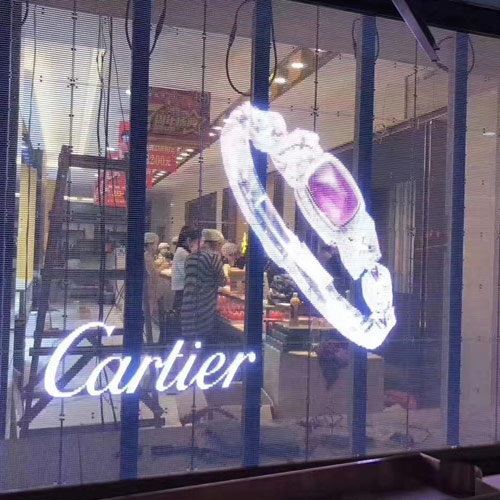 Pantalla LED para venta minorista, vitrina transparente
