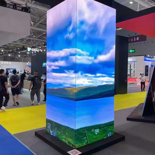 スクエアコラムLEDスクリーン展示ケースショー