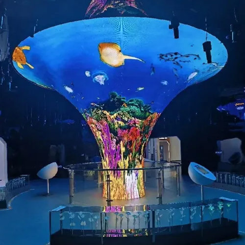 Exibição de LED de chifre de árvore em vitrine subaquática
