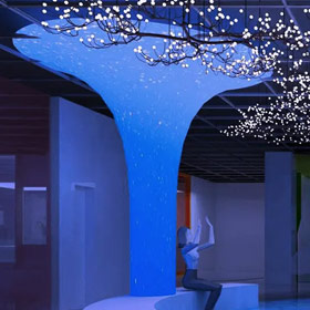 Display de LED de chifre de árvore em museus de ciências