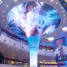 Display LED de chifre de árvore em shoppings