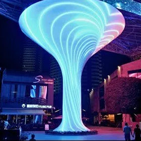 Display LED de chifre de árvore em atrações turísticas