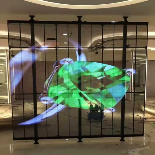 Vitrine d'affichage LED transparente d'intérieur sur pied