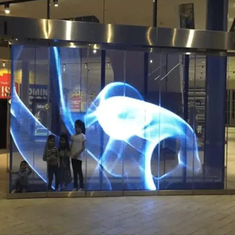 Écran LED transparent d'intérieur pour centre commercial intérieur