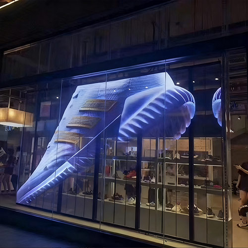 Affichage LED transparent d'intérieur pour magasin de détail