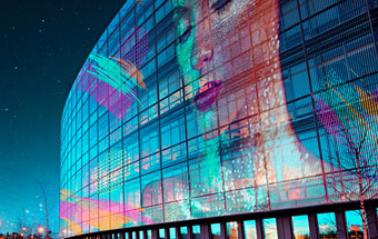 Mur LED transparent