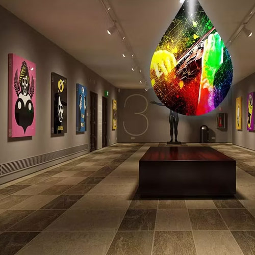 Mostra di attività con display LED a goccia d'acqua