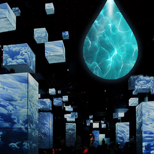 Il display LED a forma di goccia d'acqua mostra le attività
