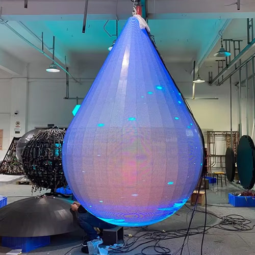 Esposizione di casi di fabbrica di display a LED a goccia d'acqua