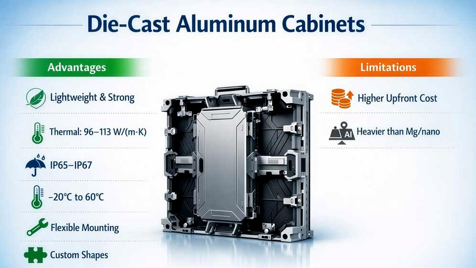 Exterior View Of A Die Cast Aluminum LED Cabinet
