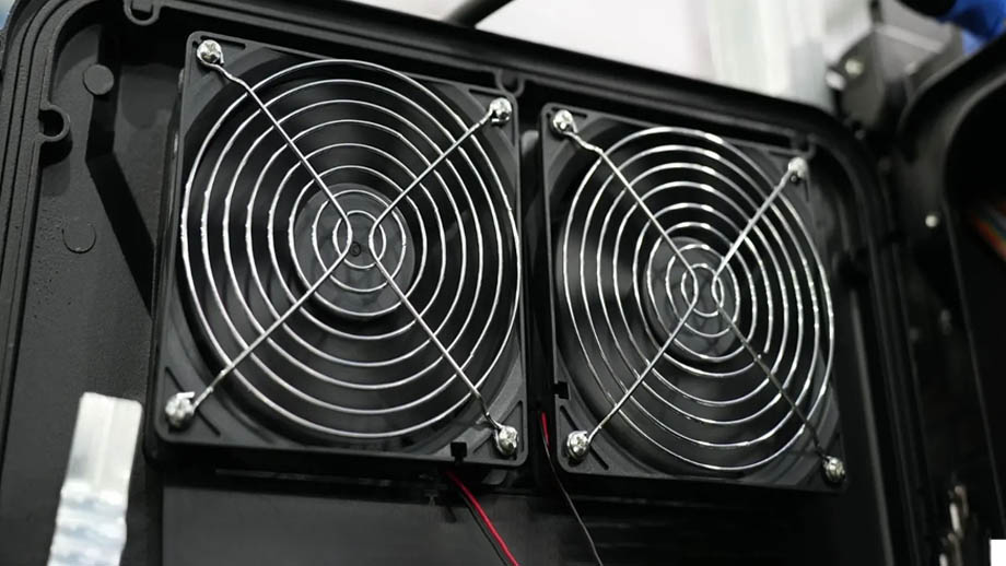 LED Fan Installed On An LED Cabinet