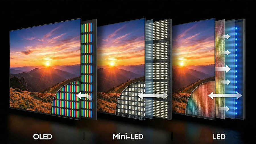 Mini-LED vs. OLED vs. Direct View LED