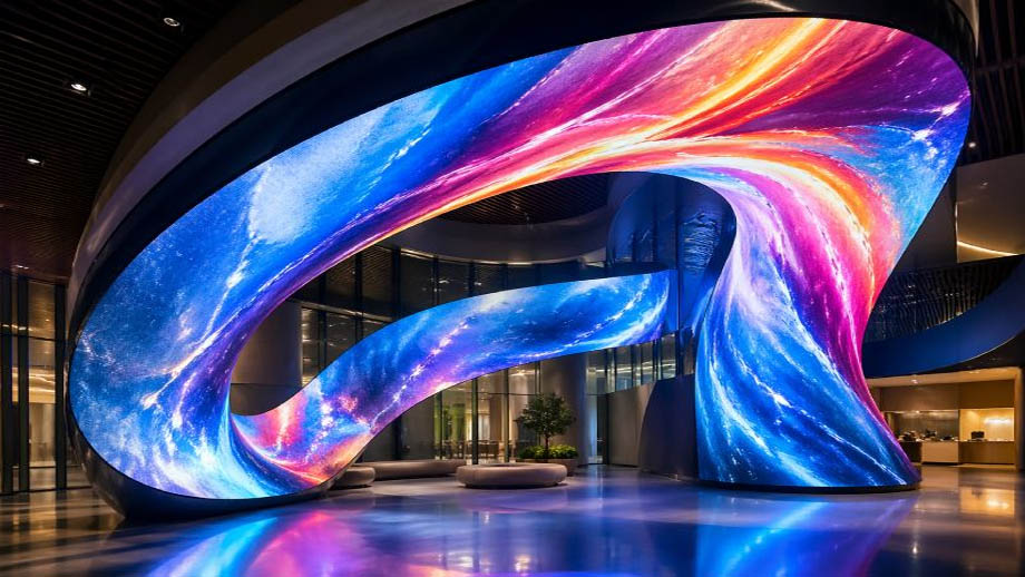 S Shaped LED Display At The Shenzhen Art Exhibition