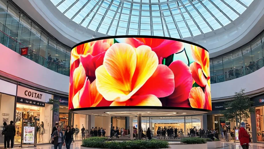S Shaped LED Display In Public Spaces