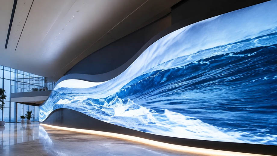 S Shaped LED Display Showcasing A Seamless Image