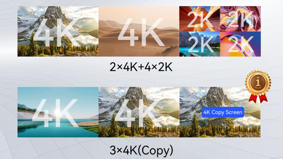 El procesador de pared LED Huidu admite resoluciones de pantalla 4K y 2K.