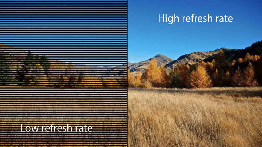 저주사율 LED 화면 vs. 고주사율 LED 화면