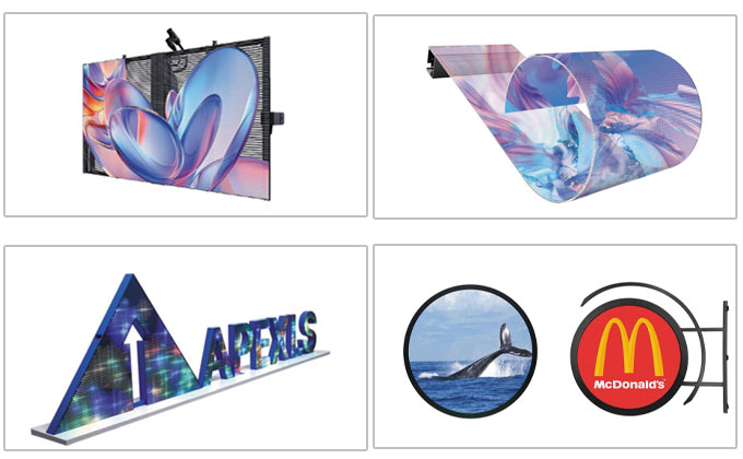 Múltiples estilos de pantallas LED